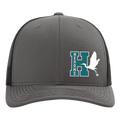 Herons Flying H Trucker Hat in Charcoal/Black