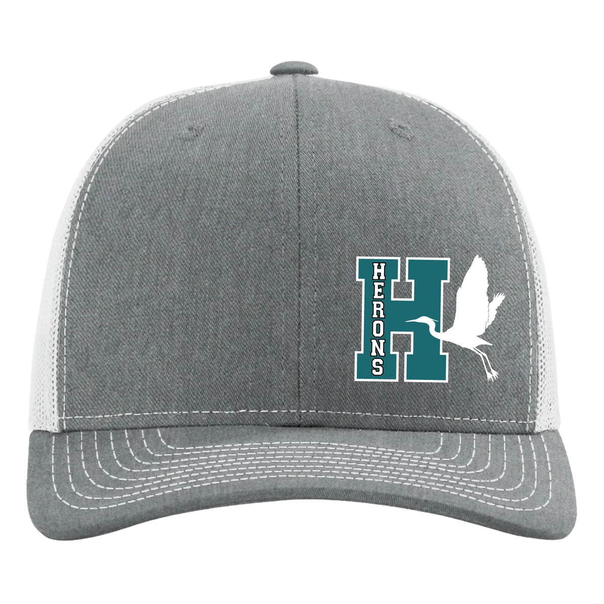 Herons Flying H Trucker Hat in Heather Grey/Light Grey