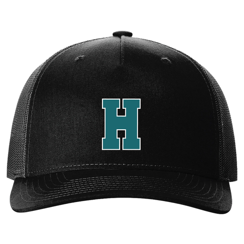 Hawbridge H Five-Panel Trucker Hat in Black