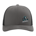 Herons Badge Trucker Hat in Charcoal/Black